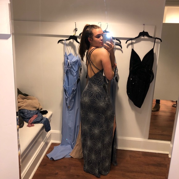 navy/silver prom dress - Picture 1 of 2